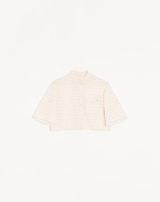 Valentino Camicia In Micro Cotton Fleurs A Jour Donna LATTE 36