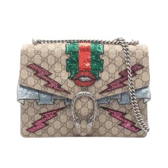 Gucci Pre-owned Dionysus Re-Edition GG Supreme Coated Canvas Schoudertas - Dames - Pre-owned - Veelkleurig - Maat: ONE Size Su&egrave;de