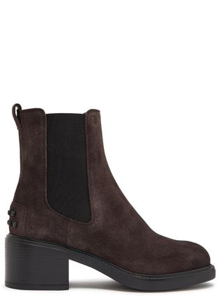 Tod's Gomma 60 Suede Ankle Boots - Brown - 37 (IT37/ UK4)