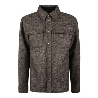 Bottega Veneta Casual Shirts, male, Brown, Size: XL Wool-Blend Classic Collar Jacket