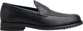 Tod's Zwarte Leren Mocassin Schoenen - Heren - Loafers - Zwart - 40 EU - Leer - Schoenen