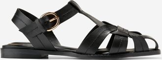 Cole Haan Womens Rosette Fisherman Sandals - Black Size 5.5