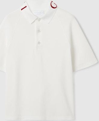 Gucci Kids - Stretch Cotton Polo Shirt, Size 10 years, White, Ready-to-wear