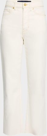 Veronica Beard Dylan High-Rise Straight Ankle Jeans
