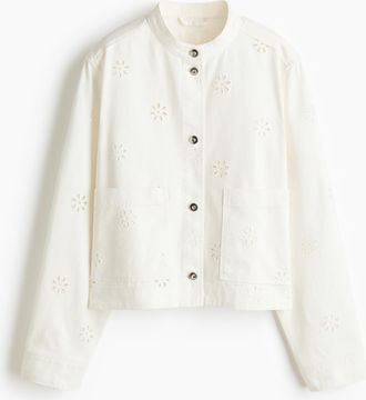 H&M Twilljacke mit Broderie Anglaise - White