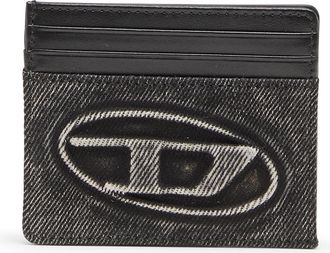 Diesel Card holder in washed cotton and leather - Card cases - Unisex - Grey