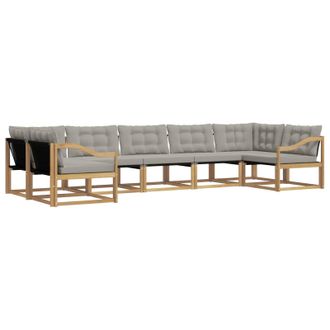 vidaXL Conjunto De Sof&aacute;s De Exterior 7 Pcs Blanco Y Gris Claro Vidaxl
