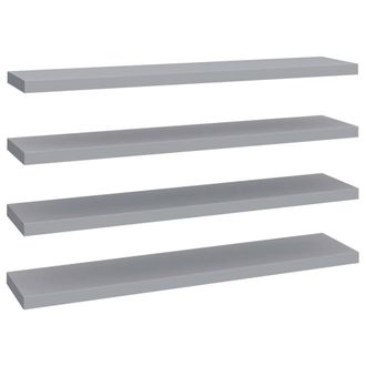 Berkfield Home Floating Wall Shelves 4 pcs Grey 120x23.5x3.8 cm MDF