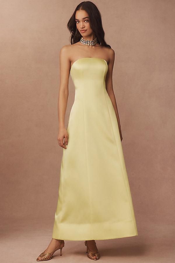 BHLDN Strapless Basque-Waist A-Line Midi Dress from $348.00