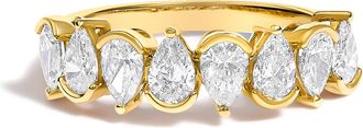 House of Brilliance 14K Gold 1 2/3 Cttw Lab Grown Pear Shaped Diamond Band Ring