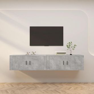 vidaXL Vidaxl - Muebles Para Tv De Pared 2 Uds Gris Hormig&oacute;n 100x34,5x40 Cm