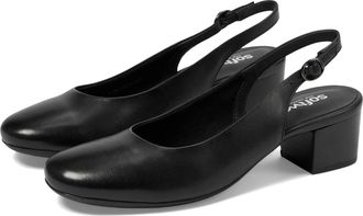 Softwalk Softwalk Largo Pumps Womens Black Leather Square Toe Slingback HTAT1680