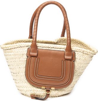 Chlo&eacute; Pre-owned Womens Large Marcie Basket Shoulder bag - Beige - One Size