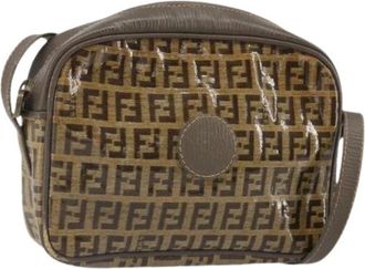 Fendi Pre-owned Cross Body Bags, female, Brown, Size: ONE SIZE Pre-owned Canvas Cross Body Bag
