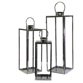 Vacchetti Farol Cuadrado Metal Plateado 1-3 Cm29x28,5h85