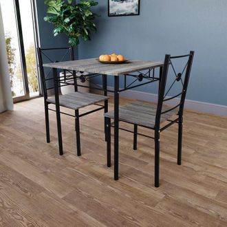 Home Discount Roslyn 2 Seater Dining Set Table And Chairs Dining Furniture, Grey