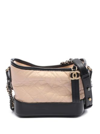 Chanel 2019 small Gabrielle quilted chain-strap shoulder bag - women - Calf Leather - One Size - Neutrals