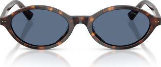 Jimmy Choo London 51mm Oval Sunglasses in Havana /Blue at Nordstrom