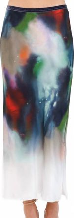 Go Silk Womens Go Long For It Skirt In Drape Paint
