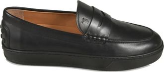 Tod's leather loafers - men - Rubber/Calf Leather/Calf Leather - 10.5 - Black