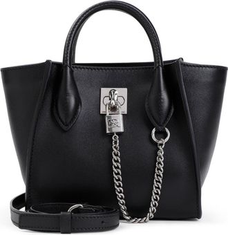 Ermanno Scervino Black Leather Mini Shopping Handbag-Donna