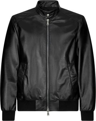 Dondup Leather Jackets, male, Black, Size: L Bomber Jacket