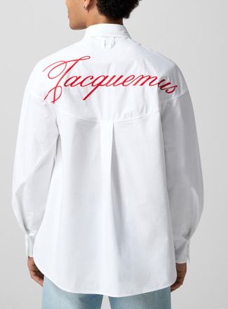 Jacquemus Mens Atelier giant logo crisp poplin shirt