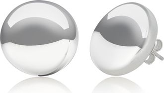 MAX + STONE 925 Sterling Silver Round Ball Polished Stud Earring