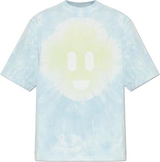 Casablanca Tie Dye Smiley T-shirt - Heren - T-shirts - Blauw - M - Katoen - Tops