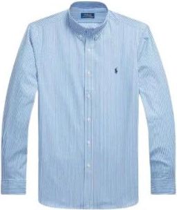 Ralph Lauren Gestreepte Oxford Overhemd - Heren - Casual Overhemden - Blauw - L - Katoen - Overhemden
