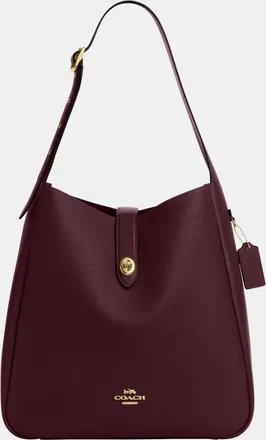 Coach Womens Hadley Large Shoulder Bag in Double Face Leather - Red - One Size