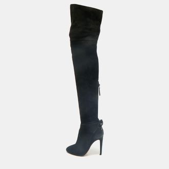 Aquazzura Black Suede Gainsbourg Knee Length Boots