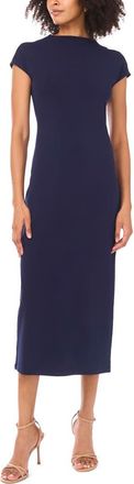 Vince Camuto Mock Neck Midi Dress in Classic Navy at Nordstrom, Size X-Small