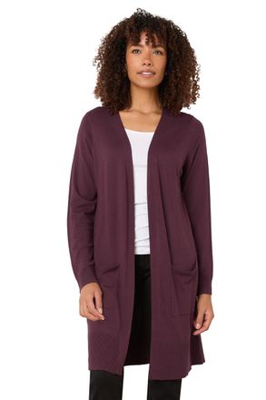 M&Co Womens Berry Longline Cardigan - Womens Purple