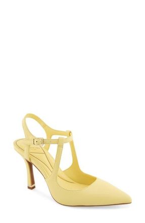 Kenneth Cole Romi Ankle Strap Pointed Toe Pump in Butter Yellow at Nordstrom, Size 7.5