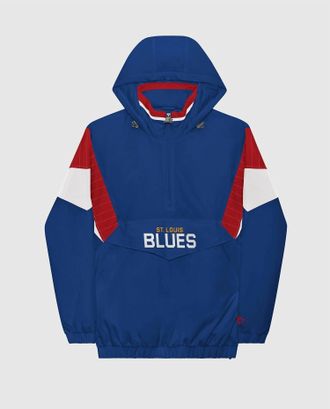 Starter Mens St. Louis Blues The Breakaway Nylon Half-Zip Jacket