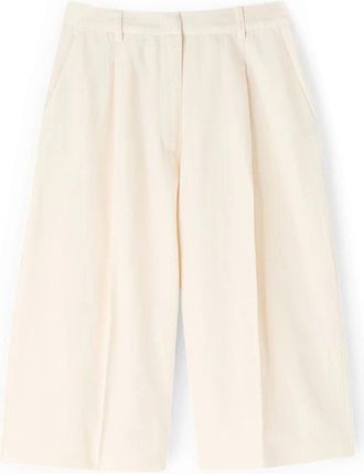 Motivi Lange bermudashorts van linnenmix - Dames - Korte Broeken - Beige - 2XS - Linnen - Korte Broeken