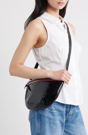 Clare Vivier Grande Fanny Leather Belt Bag in Black Glace at Nordstrom