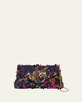 Dries Van Noten Bead & Sequin Envelope Clutch Bag