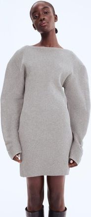 H&M Rib-knit Dress in Gray Melange at Nordstrom, Size Xx-Small