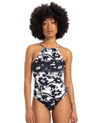 Quiksilver Badeanzug QUIKSILVER Love Blows, Damen, Gr. S, irongatebiophiliasmallscale, 87% Nylon, 13% Elasthan, Badeanz&uuml;ge Badeanzug
