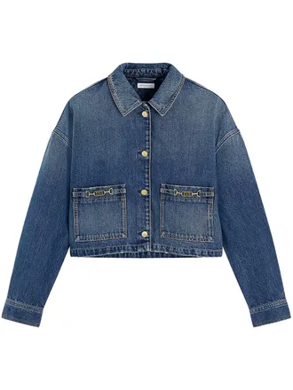 Tommy Hilfiger Faded Blue Cropped Jacket Denim Jacket