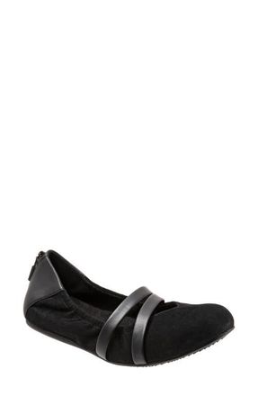 Softwalk Sierra Flat - Multiple Widths Available in Black Suede at Nordstrom, Size 9.5
