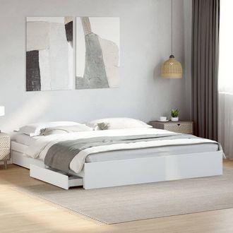 vidaXL Estructura Cama Con Cajones Madera Ingenier&iacute;a Blanca 200x200 Cm Vidaxl