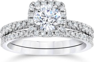 Pompeii3 5/8Ct Diamond Halo Engagement Ring Set in White, Rose, Yellow Gold, or Platinum