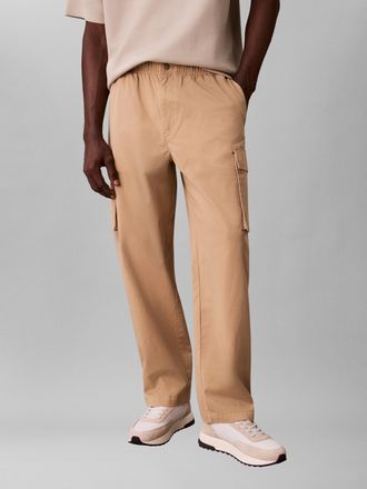 Calvin Klein Jeans Cargohose CALVIN KLEIN JEANS CO PULL ON STRAIGHT CARGO PANT, Herren, Gr. XXL, N-Gr, travertine, Web, Obermaterial: 97% Baumwolle, 3% Elasthan, straigh