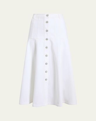 Cinq &agrave; Sept Veena Button-Front Midi Skirt