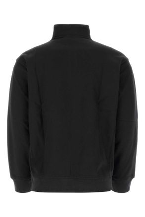 Carhartt Work in Progress Unisex Black Cotton Blend Half Zip American Script Sweat Exterior: Polyester Felpe Sweater