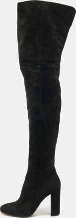 Gianvito Rossi Black Suede Knee Length Boots