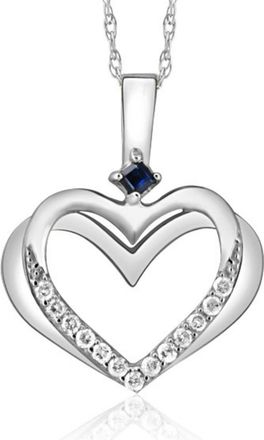 Pompeii3 Diamond Sapphire Heart Pendant Yellow White or Rose Gold Designer Veronica Wu